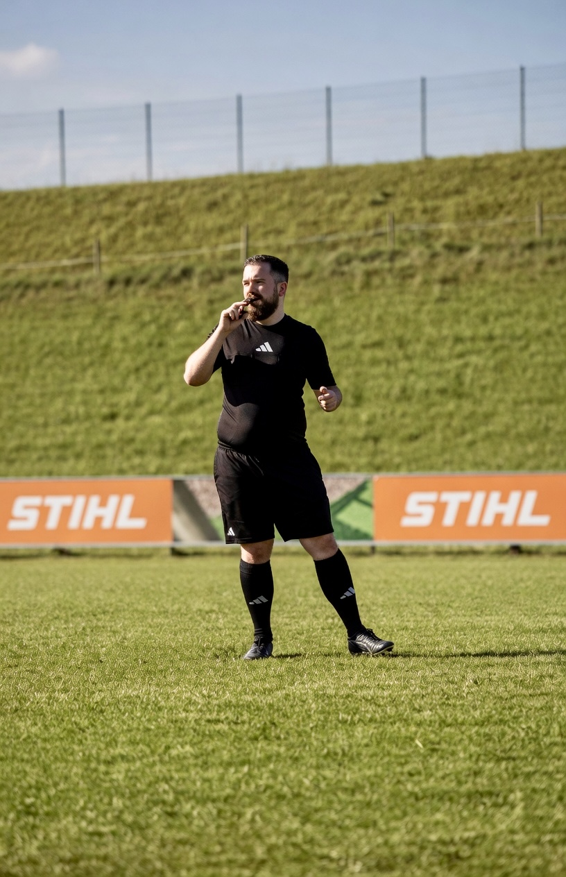André Karrlein refereeing on the pitch